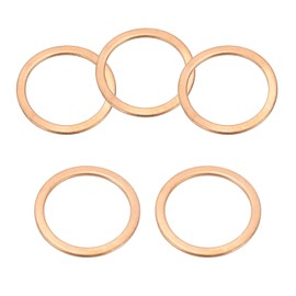 PATIKIL M24 Copper Washer Sealing Ring, 5 Pieces 24mm ID 30mm OD 1.5mm Thickness Metric Flat Sealing Gasket Crush Washer for Screws Bolt Sump Plugs Oil Drain