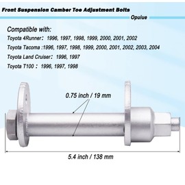 Opuiue Front Alignment Camber Toe Adjustment Bolts, Lower Control Arm Cam Bolts Kit Compatible with Toyota 1995-2004 Tacoma, 1996-2002 4Runner