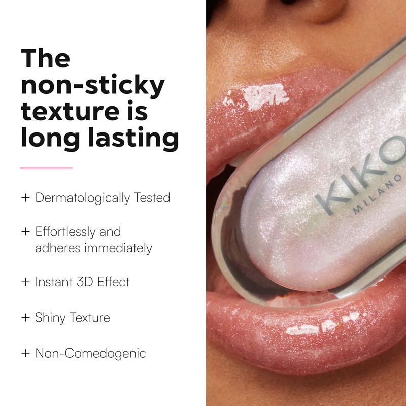 KIKO Milano 3D Hydra Lip Gloss – High Shine, Hydrating,