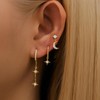 SHUOHONG Set of 3 Earrings for Multiple Pierced Ears, Gold-Plated