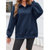 Fisoew Womens Oversized Sweatshirts Casual Collared V Neck Long Sleeve