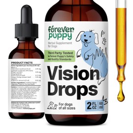 Forever Puppy Vision Supplements for Dogs - Eye Tincture w/Bilberry & Eyebright Herb - All Breeds & Sizes - Liquid Dog Food Supplements for Vision Support & Eye Clarity - Sugar & Alcohol-Free - 2 oz