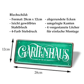 Garden House Tin Sign - Retro Metal Sign in Vintage Style for Garden Balcony Patio Garden Arbour Loggia - Decorative Gift Idea for Hobby Gardeners and Gardeners - Door Sign Wall Sign - 28 x 12 cm