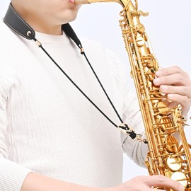 Dowite Adjustable Saxophone Neck Strap - Premium Leather for Comfortable Alto/Tenor Sax Play