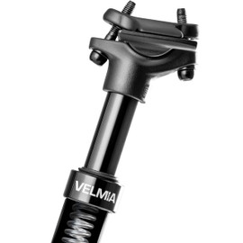 VELMIA Spring Seat Post 27.2-31.6 mm - Aluminium Spring-Loaded Seat Post with Suspension - For All Bicycle Types - Relief of the Spine, Easy Assembly I Durable Seat Post Spring-Loaded