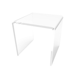 FixtureDisplays® One Riser Combo 5" Cube 3-Sided Clear Plexiglass Pedestal Lucite Acrylic Display Risers Jewelry Showcase Fixtures - 1/8" Thick 16905-5INCH