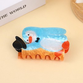 Penguin Shape Hair Claw Clip Marine Theme Sea Animal Non-Slip Hair Accessories 3.2" X 2" for Thin Hair Women Girls, Light Blue