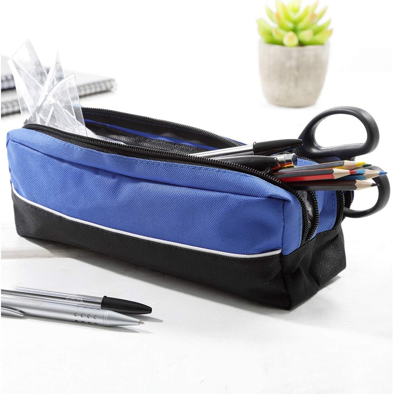 Arpan X-Large Size Double Zip Fabric Pencil Case - Ideal