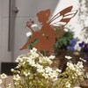 UNUS Zinc Elf Sitting Small, Garden Decoration Rust Look, Garden