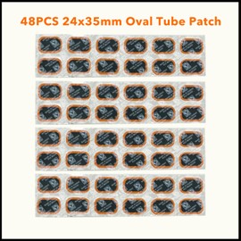 PAX 48 Pcs 24 x 35mm Inner Tube Tire Repair Patches with 20cc Cement, Puncture Tire Repair Kit for Car, Motorcycle, Scooter, Bicycle, BMX, ATVs, River Floating, Inflatable Rubber