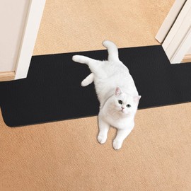 Uross Carpet Protector for Pets -3.6FT Black Round Corner Plastic Carpet Protector, Under Door Cat Carpet Protector for Doorway, Anti Cat Scratch Carpet Protector Mat, Stop Cats from Scratching Carpet