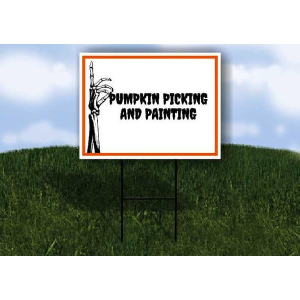 PUMPKIN PICKING AND PAINTING Halloween Skeleton UP ARROW 1 Single