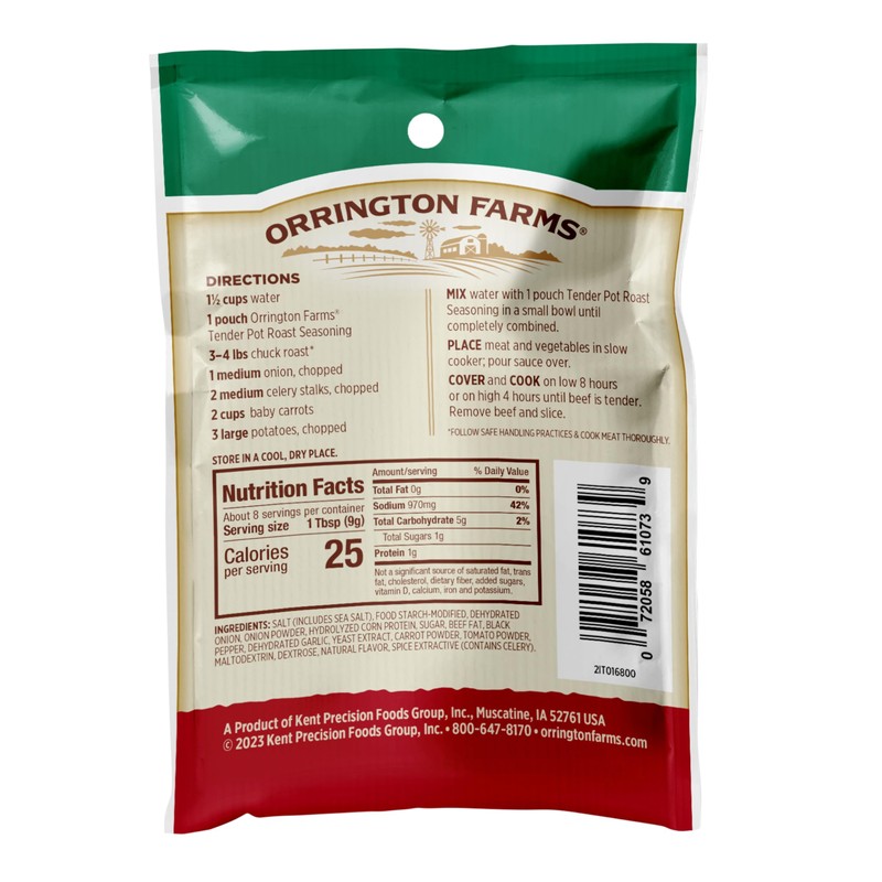 Orrington Farms Slow Cookers Seasoning Mix, 2.5 Oz, Tender Pot