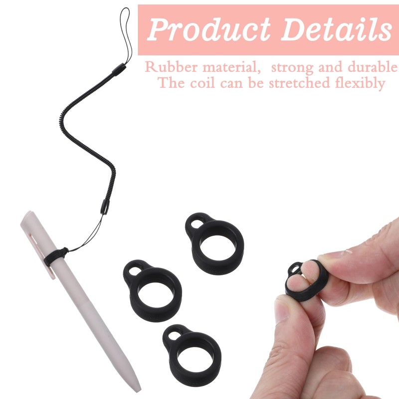 Aeaocvo 4PCS Elastic Pen Leash Pen Lanyard Retractable Spring Coil