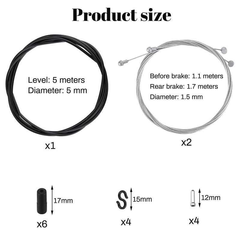SUPGOD Bowden Cable Universal 2.5 m Hose Set Bicycle Brake