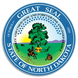 Kiwi Gifts North Dakota State Seal Emblem - 3 Pack Circle Stickers 3 Inch - USA America