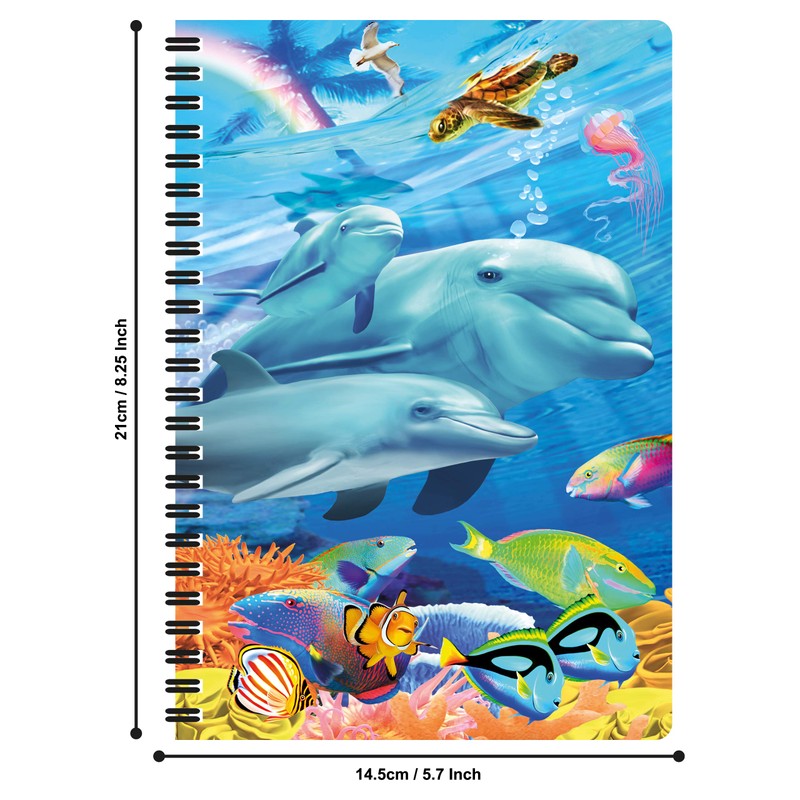 3D LiveLife A5 Notebook - Dolphin Family from Deluxebase. 80