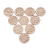 10Pcs Wood Carved Central Flower Frame Round Pattern Applique Corner