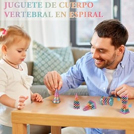 EUARD 3 Pack Cono Imposible, Juguete Fidget Espiral Cono, Juguete Antiestrés 3D, Juguete de Pirámide Imposible para Pasar y Aliviar Estrés (Colores Vibrantes)