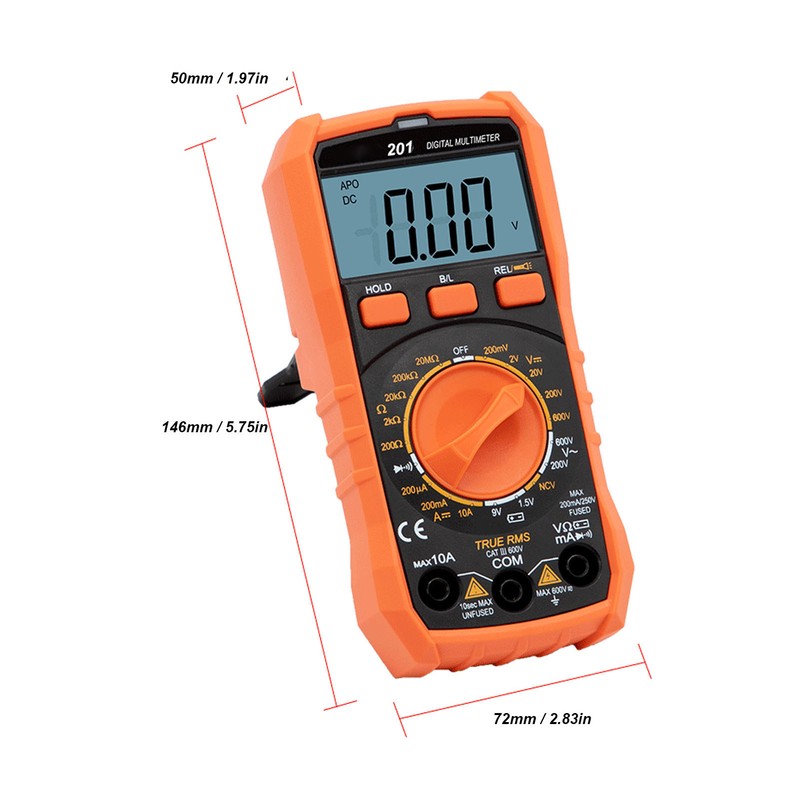 Digital Multimeter Multifunctional HD LCD Display Voltage Current Resistance Tester