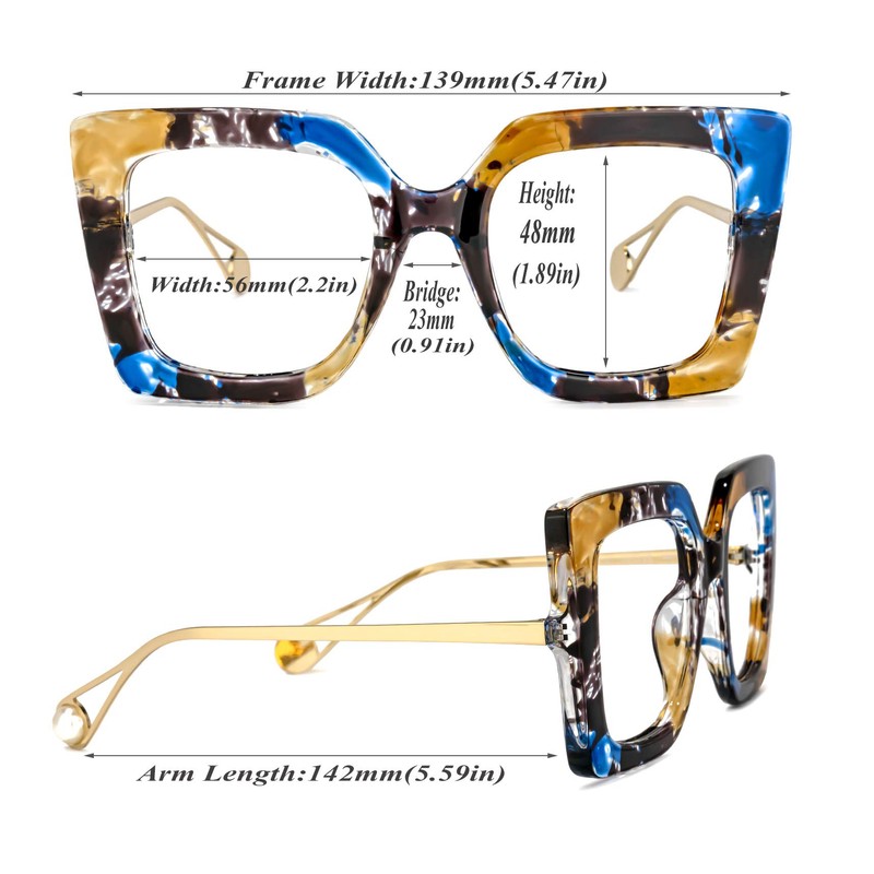 Zeelool Readers Oversized Square Blue Light Blocking Reading Glasses for