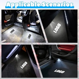4 Piece Car Door Led Light Projector Door Projectors for A8/A7/A6/A5/A4/A3/A1/R8/Q7/Q5/Q4/Q3/TT//Q2Door Lighting Entry Lighting Accessories
