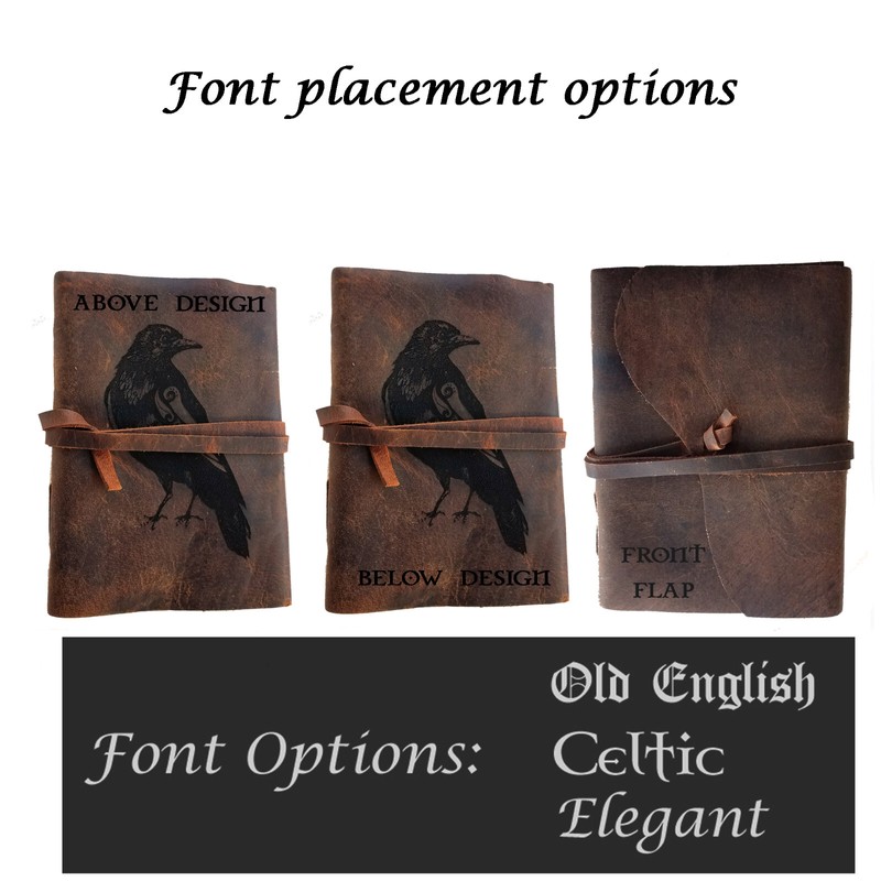 Lyoncraft Celtic Dragonfly Genuine Leather Journal, Free Personalizatio