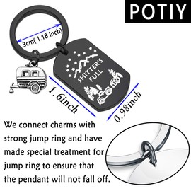 POTIY Shitter's Full Keychain RV Key Chain Christmas Vacation Gift Happy Camper Keychain Redneck Keychain Hillbilly Keychain (Keychain-5)
