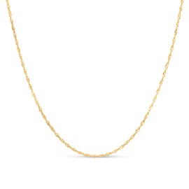 KEZEF 18k 2mm 18kt Gold Plated 925 Sterling Silver Necklace Chains Italian Singapore 24 Inch Necklace Chain Solid Silver Necklace for Women Mens Necklace Chain