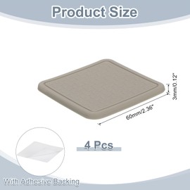 sourcing map 4Pcs Non-Slip Furniture Pads, 2.36" Square Anti Skid Rubber Caster Cups, Anti-Sliding Furniture Coasters, Anti Slide Floor Protectors Pads for Bed Couch Table (Beige)