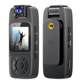 Mini Action Camera, 4K HD Body Camera, 180° Camera Magnetic Pocket Thumb Cam, Portable Mini WiFi 120° Wide Angle Camera Outdoor Sports for Recording,Outdoors Activities(Includes 128GB Memory Card)