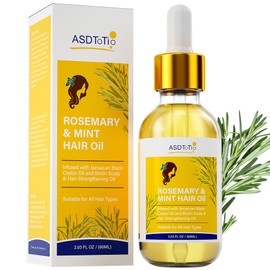 Rosemary Mint Hair Oil with Biotin- For split end care，Nourishes Scalp, Rid of Itchy & Dry Scalp, Anti Hair Loss Hair Strengthening Oil- 2 FL OZ