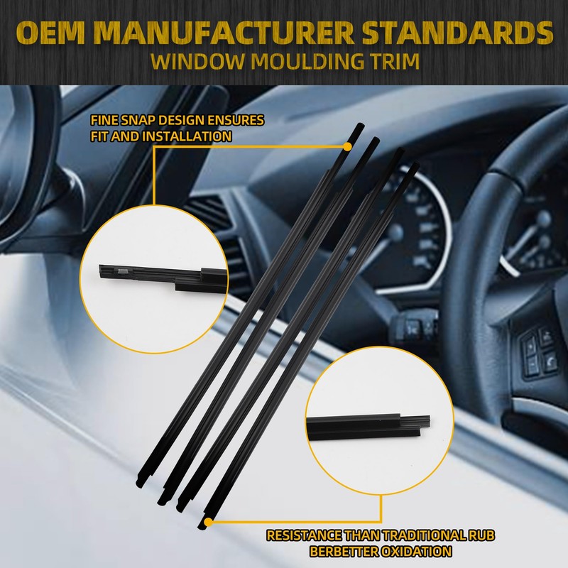 Dasbecan 4Pcs Window Moulding Trim Seal Belt Weatherstrip Compatible with
