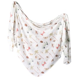 Large Premium Knit Baby Swaddle Receiving Blanket Maui by Copper Pearl