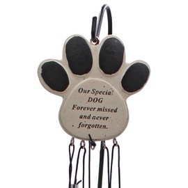 Wind Chime with Stake Pet Memorial Tribute with Plaque Marker Remembrance Ornament (Our Special Dog 3679)
