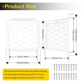 Dryer Vent Bird Guard - 2PCS Metal Mesh Cover for 3"-4" Dryer Vent & Bathroom Exhaust Fan - 7"x7"x5" Ventilation Cage, Bird Proof Protector, White