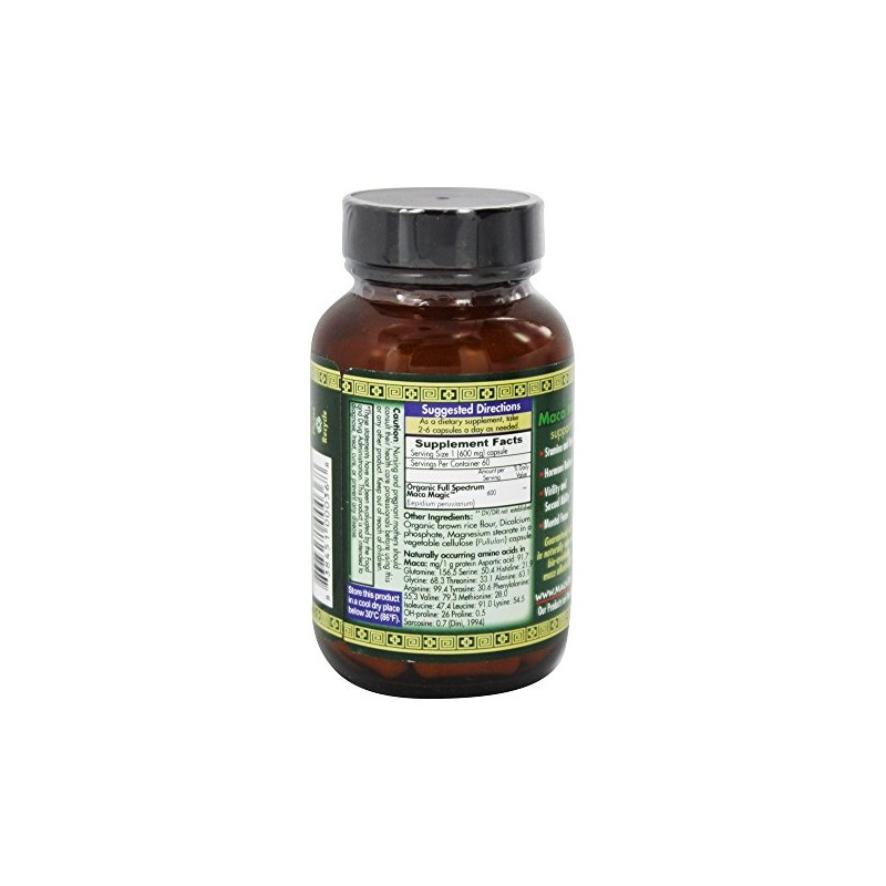Certified Organic Maca Magic Capsules 60 ct