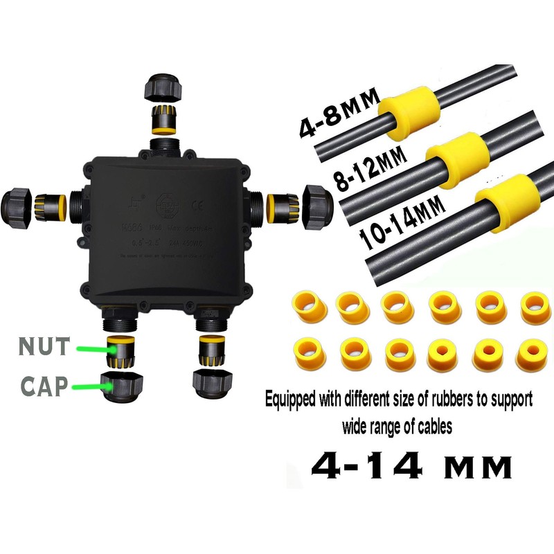 Sucre Auxiliary ® 24A 450V 5 Way IP68 Waterproof Electrical