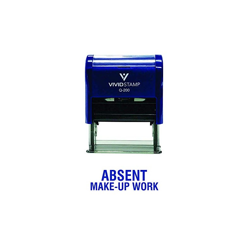 Absent Make-up Work Teacher Self Inking Rubber Stamp (Blue Ink)