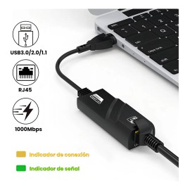 Adaptador Ethernet Usb 3.0 A Rj45 Gigabit Lan 1000 Mbps GITIFO