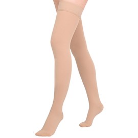 Athvibid Thigh High 15-20mmHg Compression Stocking, Compression Socks for Women & Men Circulation with Silicone Dot Band,Relieves muscle soreness