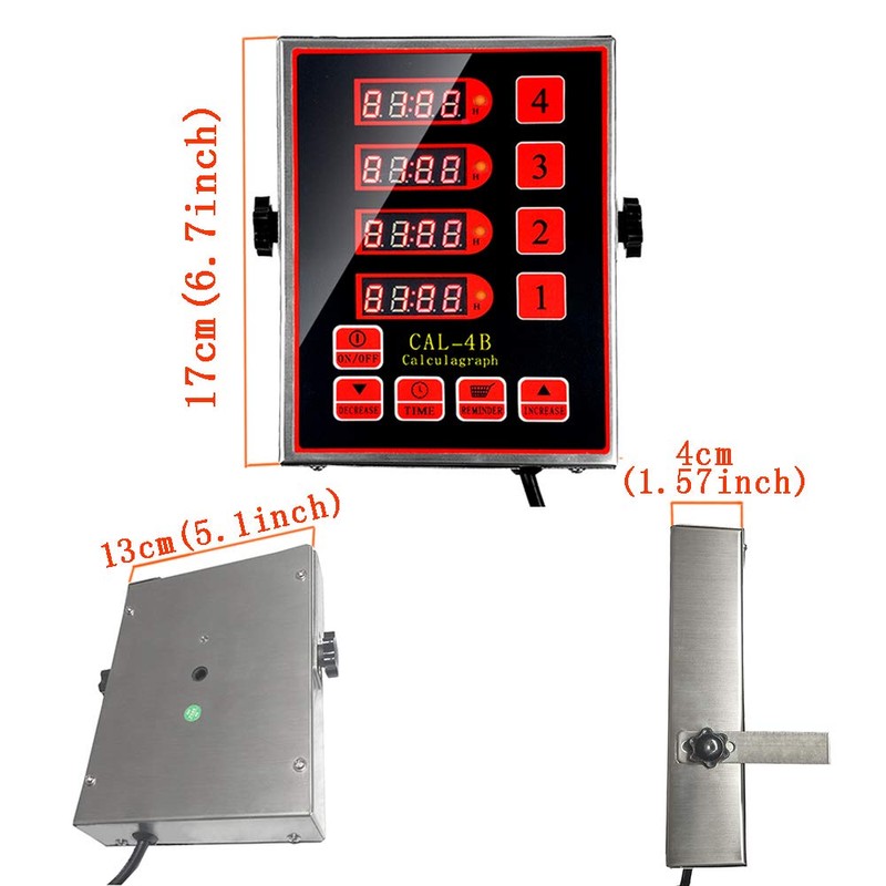 Li Bai 4 Channels Commercial Kitchen Timer Restaurant Timers Multi-Function