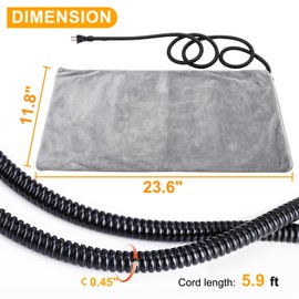 Texsens Pet Heating Pad for Cats and Dogs - Heated Cat Bed with Chew Resistant Cord and Removable Soft Cover - 23.6 x 11.8 Inches - 28 Watts - Fits Outdoor Cat House