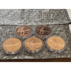 Golden State Mint Lot (5) 1oz .999 Copper Rounds  2nd Amendment Constitutional  Right to Bear Arms