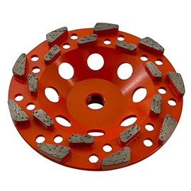 5" High Performance Diamond Grinding Wheels for Aggressive Concrete, Paint, Epoxy, Mastic & Coating Removal, #20/25 Grit, 18 Segments, 5/8"-11 Threaded Arbor