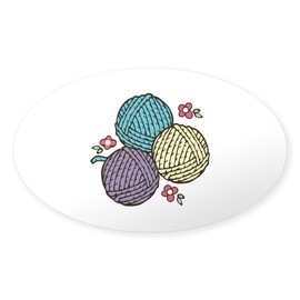CafePress 3 Yarn Balls Sticker Oval Car Bumper Sticker