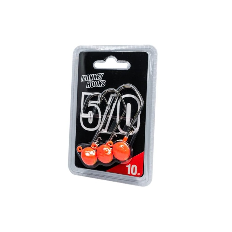Monkey Lures Hook - 3 Jig Heads, Size/Weight/Colour: Size 5/0