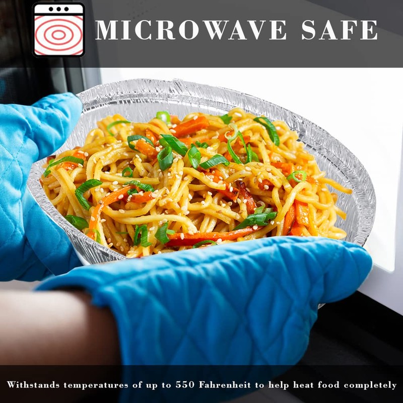 Aluminium Foil Oval Baking Tray with Paper Lid [200Pcs] Silver