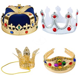 Tigerdoe Kings Crown - Royal King Crowns and Princess Crown - Queen Costume Accessories (4 pack Crowns)