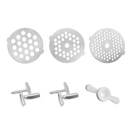 Rafbar 5 Piece Meat Grinder Plate Disce Sharp Cutting Blades Sausage Holder Replacement Parts for Rafbar Meat Grinder Attachment